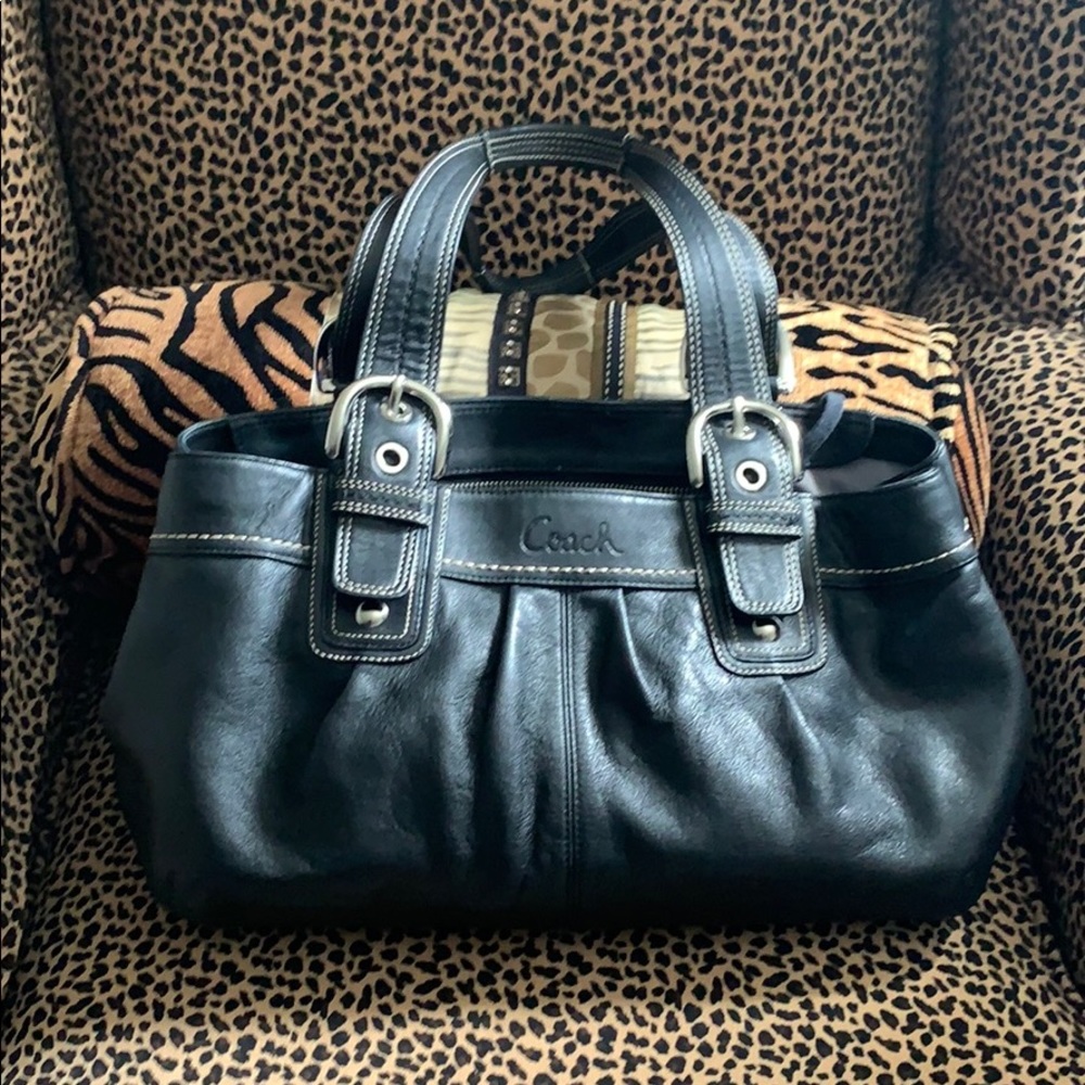Coach leather satchel bag.